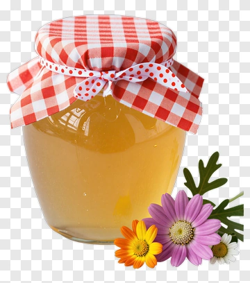 Honey Jar With Flowers PNG