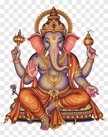 Ganesha Hindu Deity With Four Arms PNG