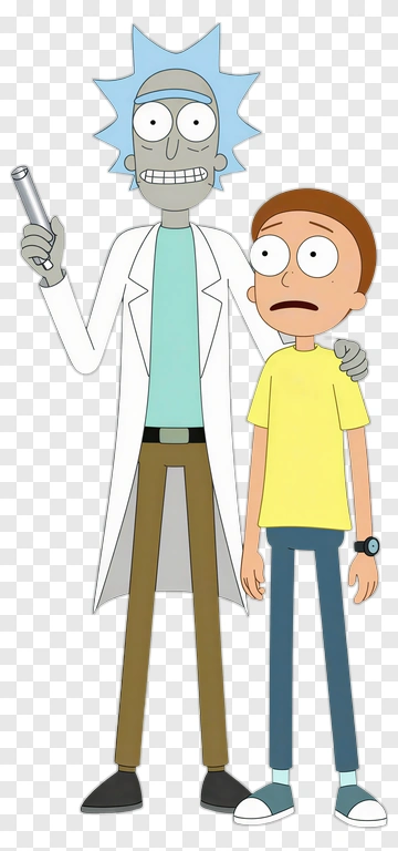 Rick And Morty Standing Together PNG