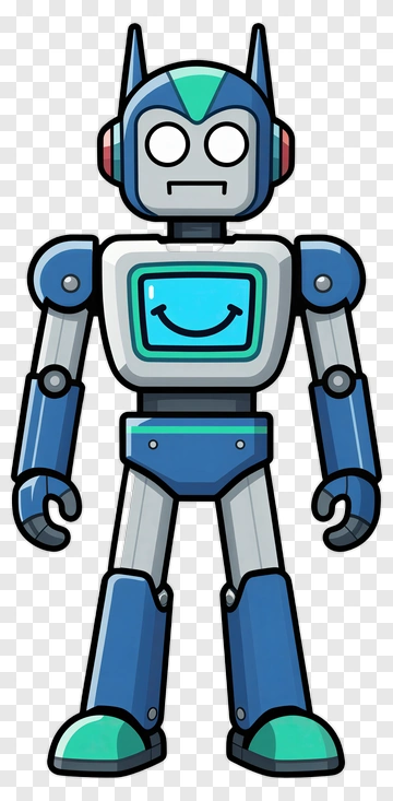 Friendly Cartoon Robot PNG