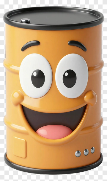 Happy Cartoon Barrel Character PNG