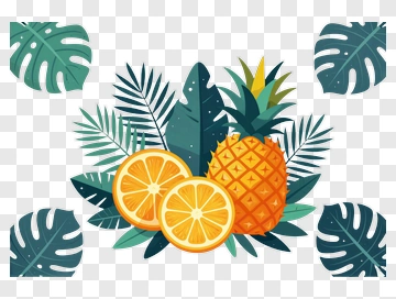 Pineapple And Orange Slices PNG