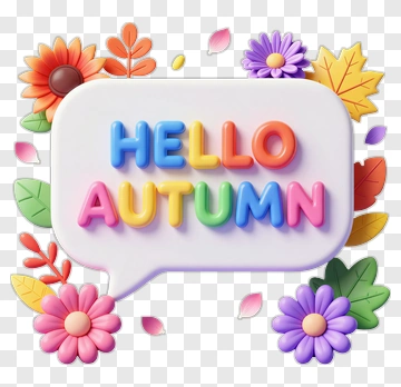 Hello Autumn Greeting PNG