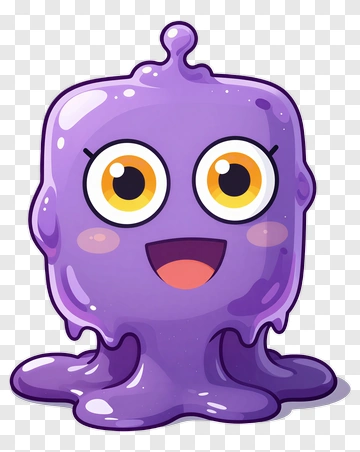 Purple Slime Creature With Big Eyes PNG