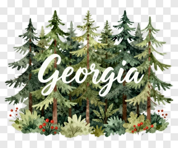 Georgia In Forest Watercolor PNG
