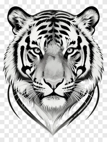 Tiger Head Tattoo Design PNG
