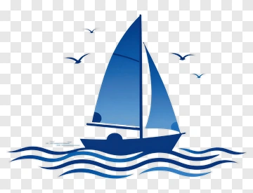Sailboat With Seagulls PNG
