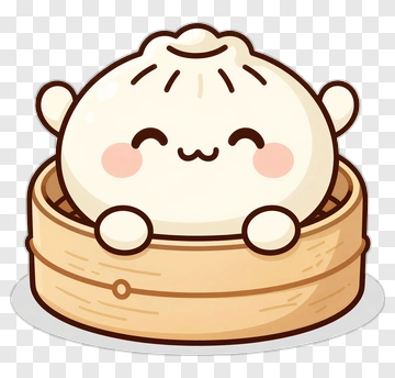 Cute Steamed Bun In Bamboo Steamer PNG