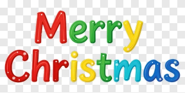 Merry Christmas Colorful Letters PNG