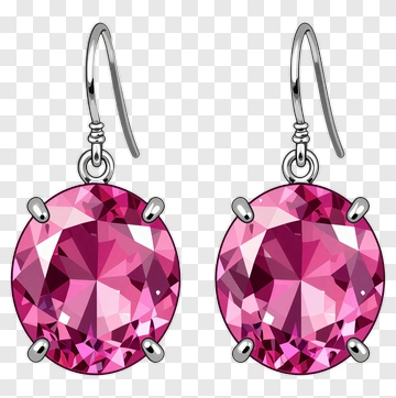 Pink Gemstone Dangle Earrings PNG