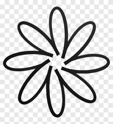 Black Line Flower PNG