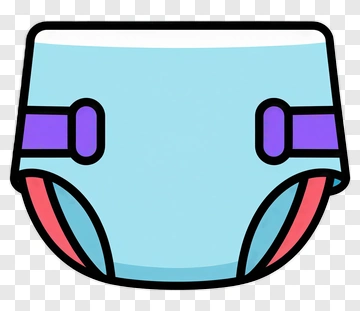 Light Blue Diaper With Purple Belt PNG