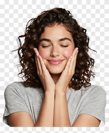 Woman With Curly Hair Smiling PNG