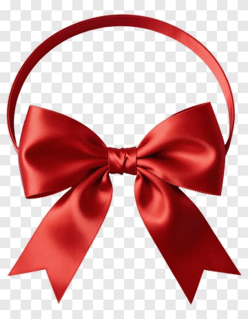 Red Satin Ribbon Bow PNG