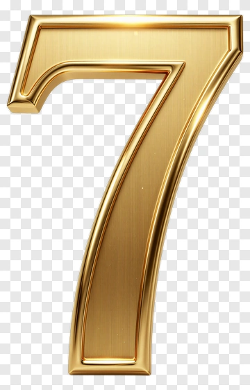 Golden Number Seven PNG
