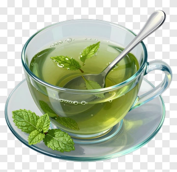 Refreshing Mint Tea In Glass Cup PNG