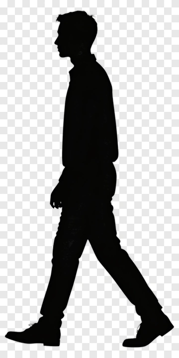 Silhouette Of A Walking Man PNG