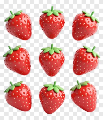 Red Strawberries With Green Tops PNG