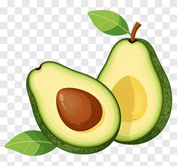 Fresh Avocado With Leaf PNG