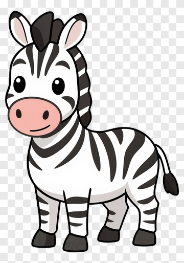 Cute Cartoon Zebra PNG