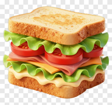 Delicious Cartoon Sandwich PNG