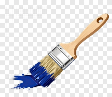 Blue Paintbrush With Wooden Handle PNG