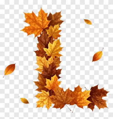 Letter L Made Of Autumn Leaves PNG