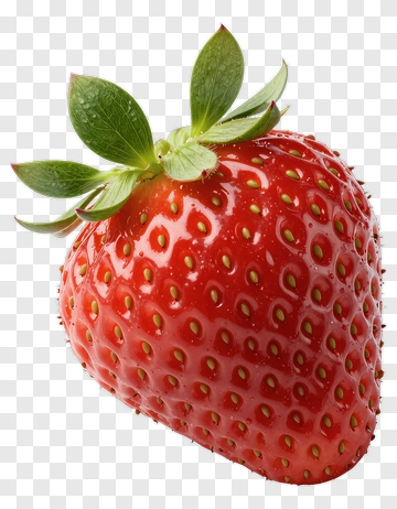 Fresh Strawberry With Green Leaves PNG
