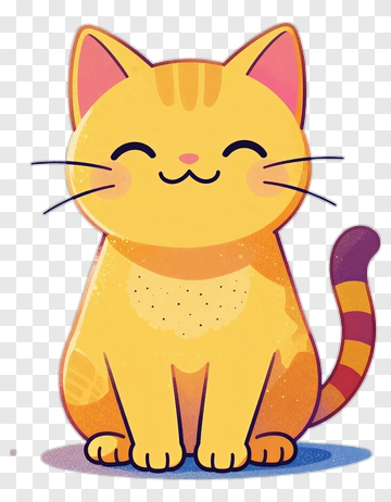 Cute Yellow Cat PNG