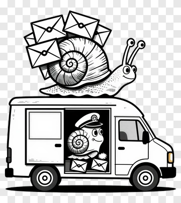 Snail Mail Delivery Van PNG