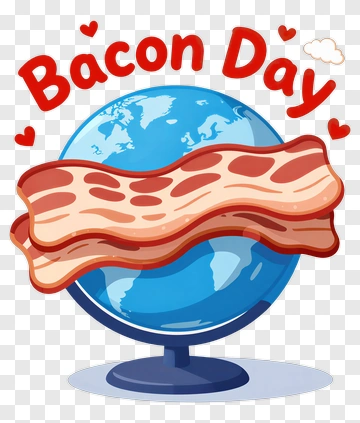 Bacon Day Globe Illustration PNG