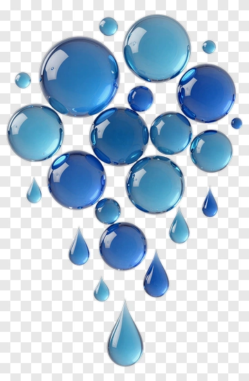 Blue Water Droplet Composition PNG