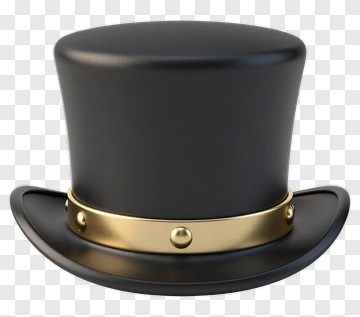 Classic Top Hat With Gold Band PNG