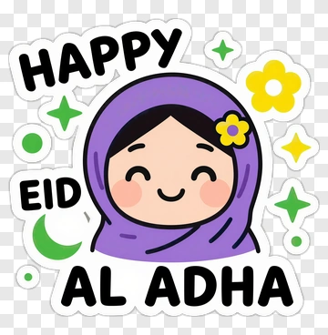 Happy Eid Al Adha Cartoon Girl PNG
