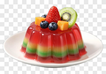 Rainbow Jelly With Fresh Fruit PNG