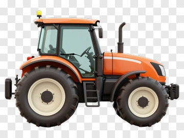 Orange Tractor PNG