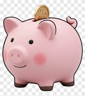 Pink Piggy Bank With Gold Coin PNG