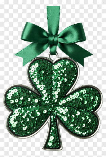 Green Sequined Shamrock Ornament PNG