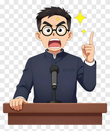 Cartoon Man Giving A Speech PNG