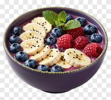 Purple Smoothie Bowl With Fresh Fruits PNG