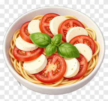 Spaghetti With Tomato And Basil PNG