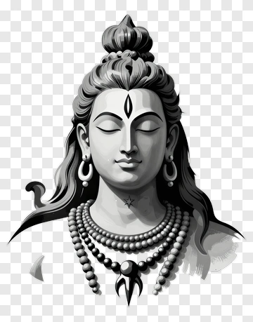 Shiva With Beaded Necklace And Trident PNG