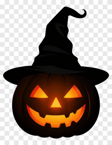 Jack-o-lantern With Witch Hat PNG