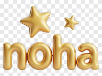 Golden Text Noha With Stars PNG