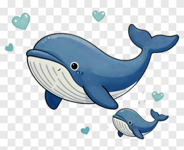 Whale And Baby Whale PNG