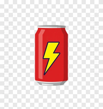 Red Energy Drink Can With Lightning Bolt PNG