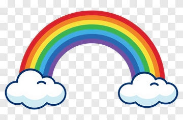 Rainbow With Clouds PNG