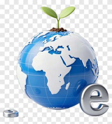 Globe With Plant Growing From Top PNG