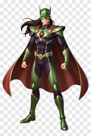 Superhero In Green And Purple Costume PNG