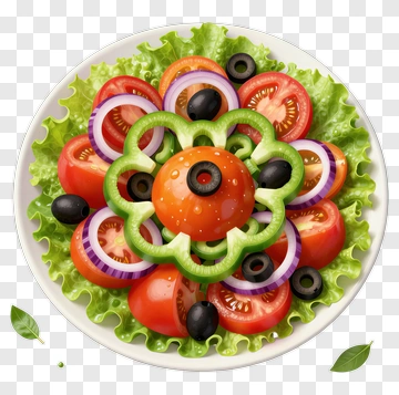 Fresh Salad With Tomato And Olive PNG